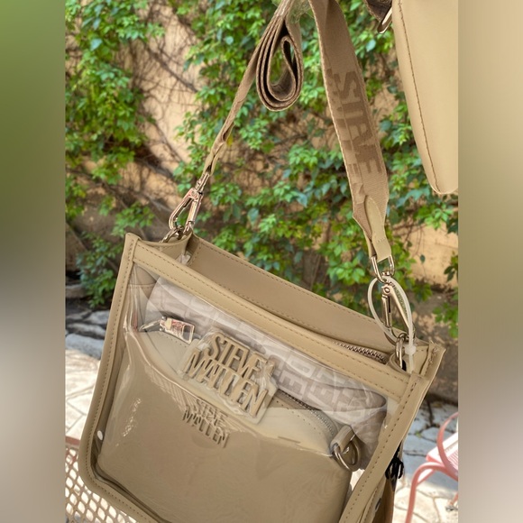NWT STEVEN MADDEN CROSSBODY BAG COLOR BEIGE TRANSPARENT - Picture 2 of 8